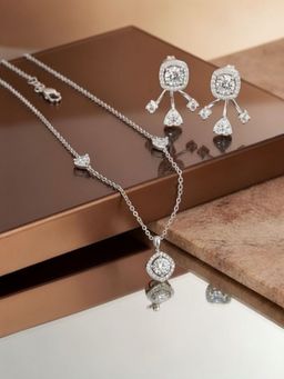 LuxeVogue - Starry Night 925 Sterling Silver Necklace and Earrings Set