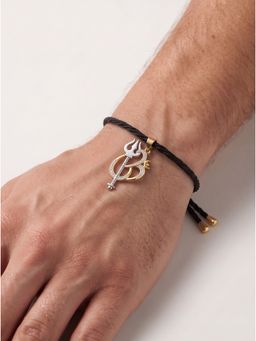 MINJI AND CO. - Spiritual Om Rakhi Gold Plated Brass with CZ Stone Adjustable Thread