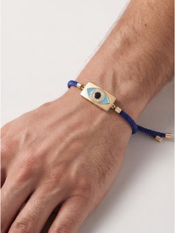 MINJI AND CO. - Turkish Evil Eye Rakhi Gold Plated Brass with CZ Stone Adjustable Thread