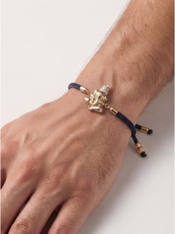 MINJI AND CO. - Faith Charm Rakhi Gold Plated Brass with CZ Stone Adjustable Thread