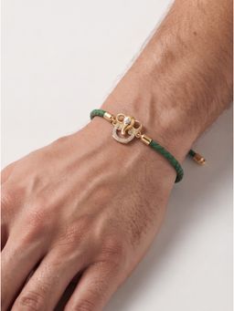 MINJI AND CO. - Lord Ganesha Blessing Rakhi Gold Plated Brass with CZ Stone Adjustable Thread