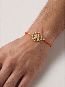 MINJI AND CO. - Satvik Soul Rakhi Gold Plated Brass with CZ Stone Adjustable Thread