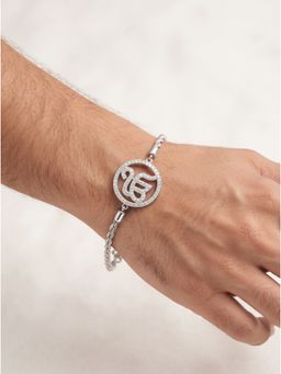 MINJI AND CO. - Ek Onkar Blessing Rakhi Gold Plated Brass with CZ Stone Adjustable Thread