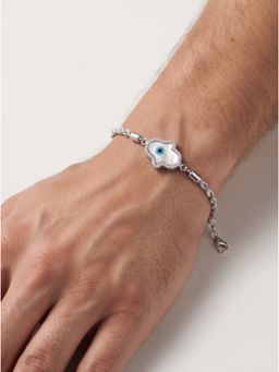 MINJI AND CO. - Hamsa Evil Eye Rakhi Gold Plated Brass with CZ Stone Adjustable Thread