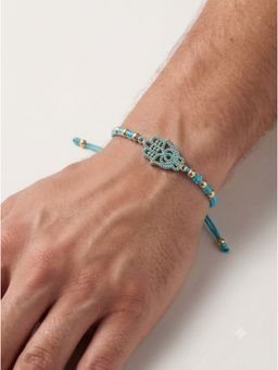 MINJI AND CO. - Hamsa Protection Rakhi Gold Plated Brass with CZ Stone Adjustable Thread