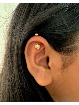 Boldiful - 925 Sterling Silver Boldiful Lotus Drop Helix Piercings Bugadi Earrings