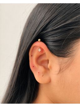 Boldiful - 925 Sterling Silver Boldiful Clover Drop Helix Piercings Bugadi Earrings