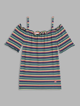 Blue Giraffe - Girls Multi Striped Top