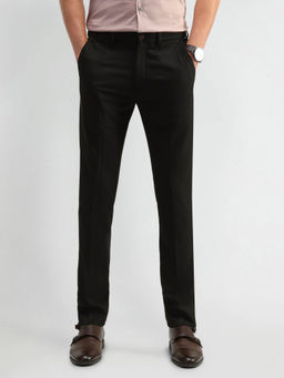Arrow Newyork - Mens Brown Self Design Formal Trouser