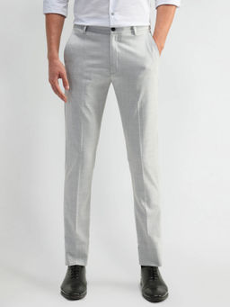 Arrow Newyork - Mens Grey Checks Formal Trouser