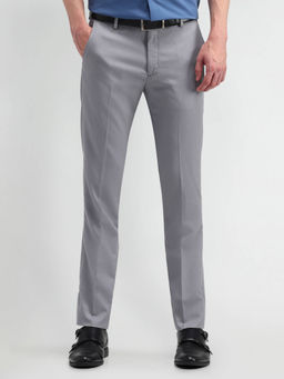 Arrow - Mens Grey Textured Formal Trouser