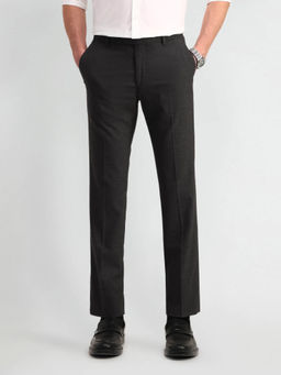 Arrow - Mens Coffee Brown Self Design Formal Trouser