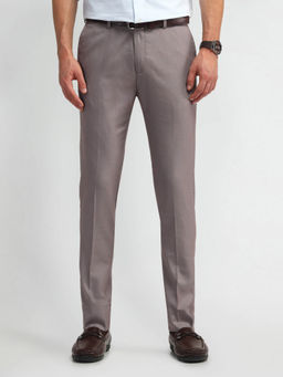 Arrow - Mens Brown Solid Formal Trouser