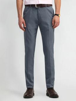 Arrow - Mens Light Blue Solid Formal Trouser