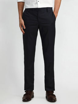 Arrow - Mens Navy Blue Solid Formal Trouser