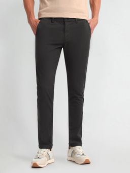 Arrow Sports - Mens Grey Solid Casual Trouser