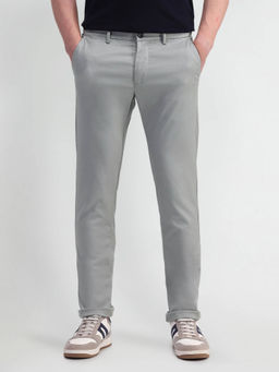 Arrow Sports - Mens Grey Textured Casual Trouser