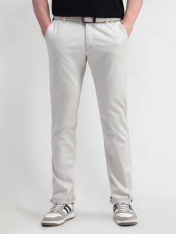 Arrow Sports - Mens Off White Textured Casual Trouser