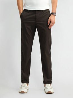 Arrow Sports - Mens Brown Solid Regular Casual Trouser