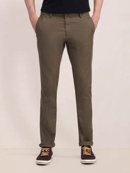 U.S. POLO ASSN. - Mens Brown Textured Casual Trouser