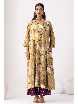 Thee Modern Roots - Desert Palm Printed Kurta and Palazzo (Set of 2)