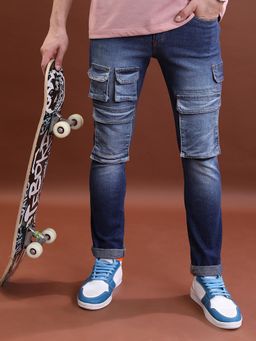 HIGHLANDER - Men Blue Slim Fit Clean Look Light Fade Stretchable Jeans