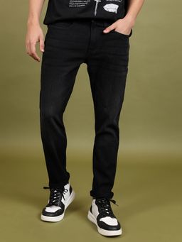 HIGHLANDER - Men Black Mid Rise Slim Fit Mid Rise Stretch Jeans
