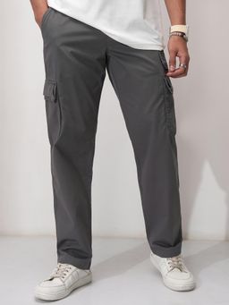 HIGHLANDER - Men Grey Solid Relaxed Cargo Pant