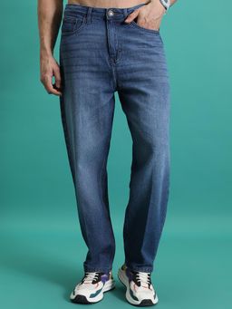 HIGHLANDER - Mens Blue Relax Fit Baggy Jeans