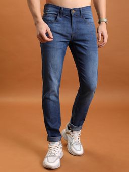 HIGHLANDER - Mens Blue Tapered Fit Jeans