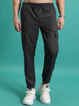 HIGHLANDER - Men Dark Grey Mid Rise Slim Length Joggers