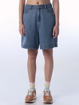 ONLY - Women Blue Solid Relaxed Shorts