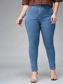 Miss Chase - A+ Curve Collection Plus Size Women Blue Regular Length Denim Jeans