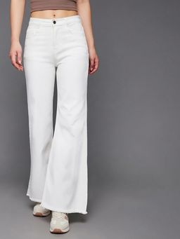 Miss Chase - Women White Bootcut High Rise Clean Look Stretchable Denim Jeans