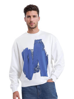 Rare Rabbit - Bade Off White Abstract Print Sweatshirt