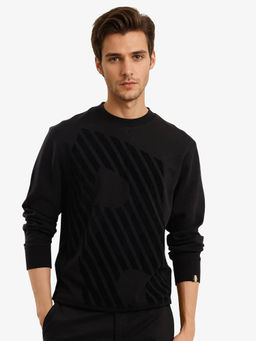 Rare Rabbit - Baron Black Plain Regular Fit Sweatshirt