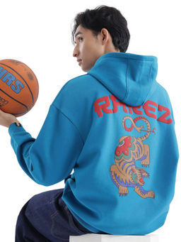 Rare Rabbit - Dary Flouroscent Blue Puff Hoodie