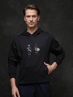 Rare Rabbit - Eddy Black Gemstone Artwork Hoodie