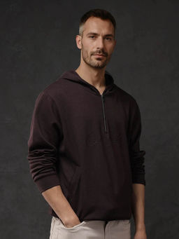 Rare Rabbit - Eli Maroon Plain Hoodie