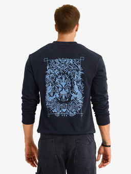 Rare Rabbit - Eliyo Navy Blue Graphic Sweatshirt