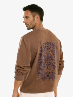 Rare Rabbit - Eliyo Brown Graphic Sweatshirt