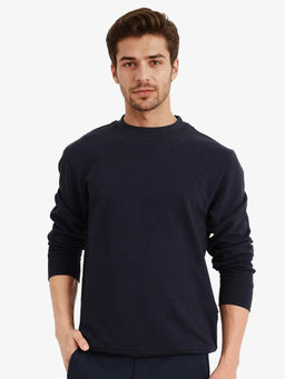 Rare Rabbit - Foy Navy Blue Plain Sweatshirt