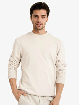 Rare Rabbit - Foy Off White Plain Sweatshirt