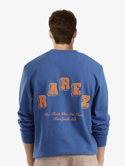 Rare Rabbit - Kany Blue Embroidered Sweatshirt