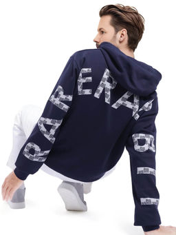 Rare Rabbit - Lobo Navy Blue Graphic Hoodie