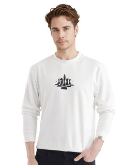 Rare Rabbit - Marq Off White Graphic Sweatshirt