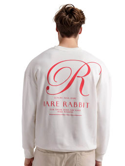 Rare Rabbit - Ore Off White Typography Sweatshirt