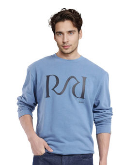 Rare Rabbit - Oris Dusky Blue Graphic Sweatshirt