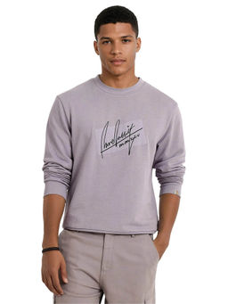 Rare Rabbit - Raydon Dusky Purple Graphic Sweatshirt