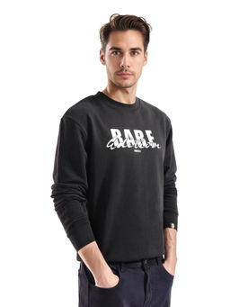Rare Rabbit - Roven Black Graphic Sweatshirt